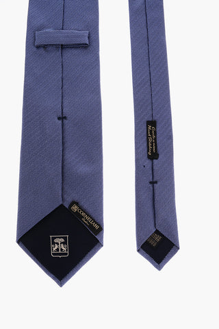 Cravatta in Seta con Motivo Herringbone