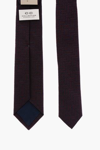 CC COLLECTION Fret Patterned Two-Tone Tie