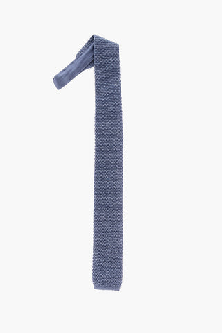Solid Color Silk and Flax Wrinkled Tie