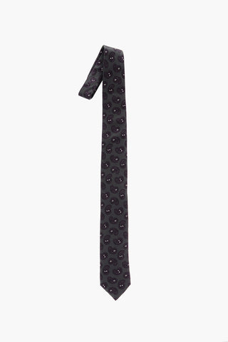 All Over Paisley Motif Silk Tie