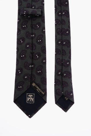 All Over Paisley Motif Silk Tie