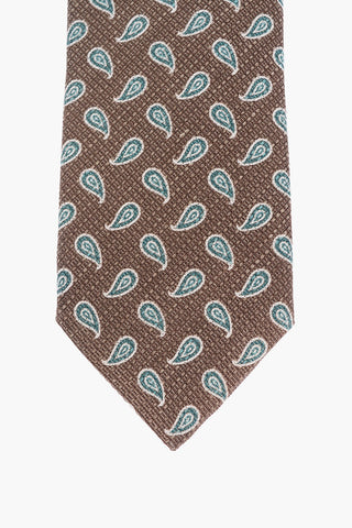Cravatta in Seta e Lino a Fantasia Paisley
