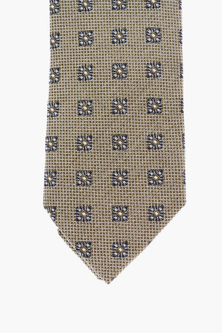 CC COLLECTION Patterned Silk and Cotton Tie