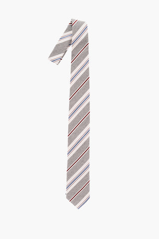 Regimental Striped Silk and Cotton Tie