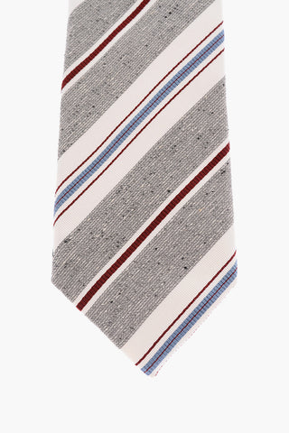 Regimental Striped Silk and Cotton Tie