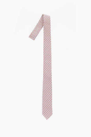 CC COLLECTION Geometric Patterned Silk and Cotton Tie