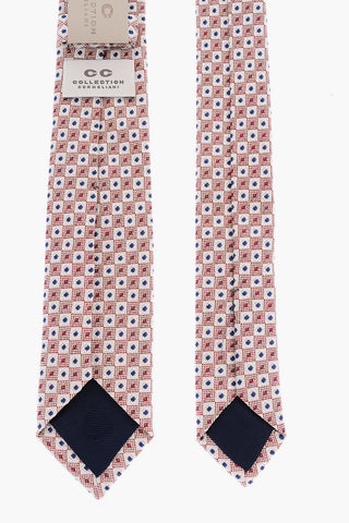 CC COLLECTION Geometric Patterned Silk and Cotton Tie