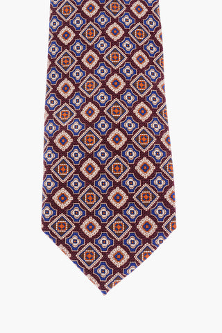 Mosaic Motif Silk Tie