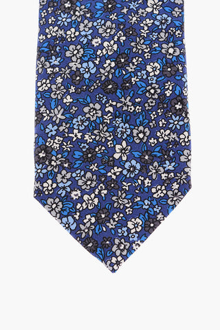 Floral Patterned Silk Tie