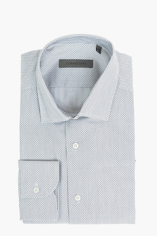 Jacquard Cotton Shirt with Classic Collar