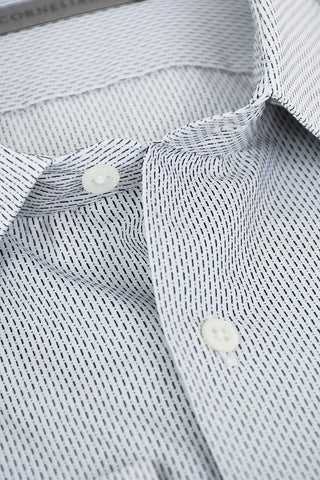 Jacquard Cotton Shirt with Classic Collar