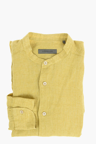 Mandarin Collar Flax Shirt