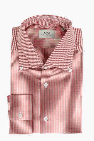 CC COLLECTION Camicia Button-down in Cotone con Motivo Gingham