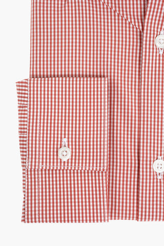 CC COLLECTION Button-down Collar Gingham Patterned Cotton Shirt
