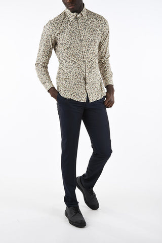 CC COLLECTION Button-down Collar Gingham Patterned Cotton Shirt