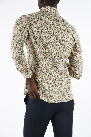CC COLLECTION Button-down Collar Gingham Patterned Cotton Shirt