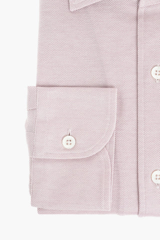 Camicia in Cotone Bird's Eye con Collo Francese