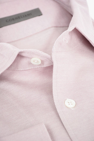 Camicia in Cotone Bird's Eye con Collo Francese