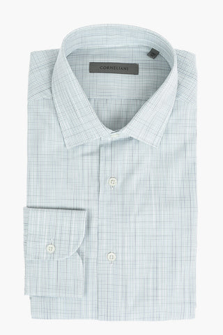 Standard Collar Tartan Motif Cotton Shirt