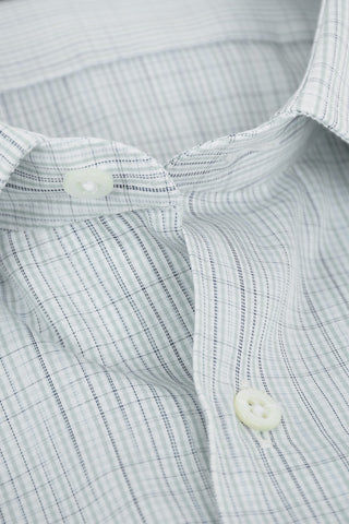 Standard Collar Tartan Motif Cotton Shirt