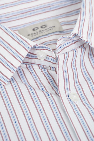 CC COLLECTION Balanced Stripe Cotton Blend Shirt