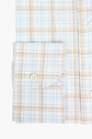 Camicia a Quadri in poplin di Cotone con Collo Francese