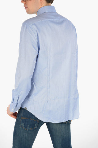 Poplin Cotton Shirt in Check-pattern with Standard Collar
