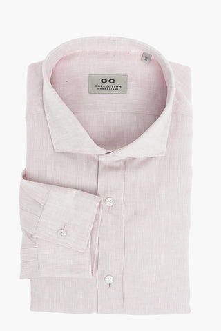 CC COLLECTION Camicia in Lino con Collo Italiano