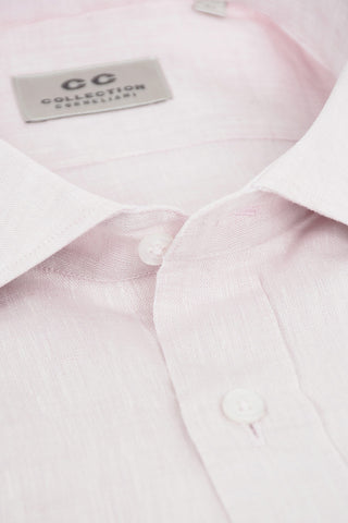 CC COLLECTION Camicia in Lino con Collo Italiano