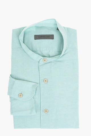Camicia in Lino con Collo Coreano