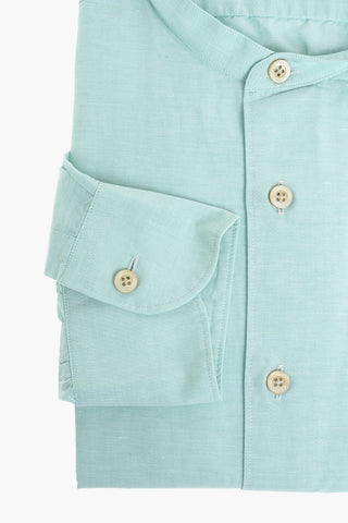 Camicia in Lino con Collo Coreano