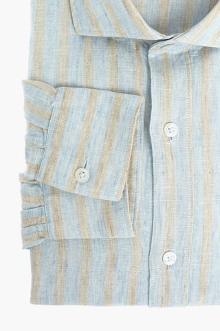 CC COLLECTION Flax Shirt in Awning-stripe with Classic Collar