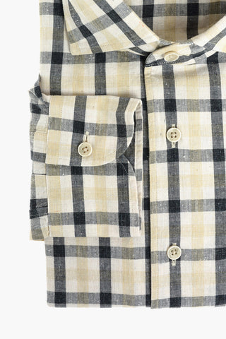 CIRCLE Recycled Cotton Shirt in Tattersall-check with Classic Collar
