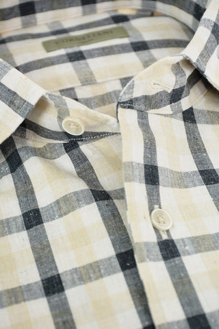 CIRCLE Recycled Cotton Shirt in Tattersall-check with Classic Collar