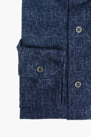 Standard Collar Fil a Fil Cotton Blend Shirt