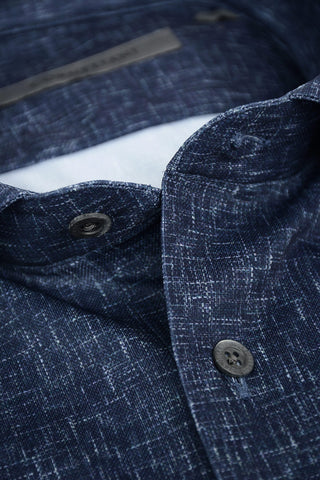 Standard Collar Fil a Fil Cotton Blend Shirt