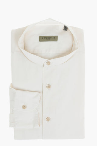 CIRCLE Poplin Recycled-cotton Shirt with Mandarin Collar