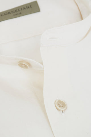CIRCLE Poplin Recycled-cotton Shirt with Mandarin Collar