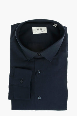 CC COLLECTION Standard Collar Twill Cotton Shirt