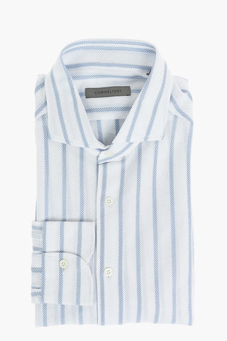 Awning Stripe Honeycomb Cotton Shirt