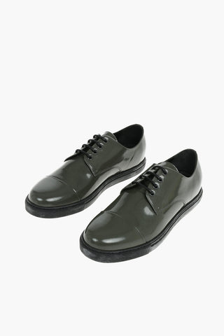 ID Patent Leather Derby Shoes With Rubber Soles