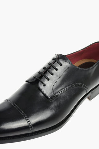 Scarpe Derby In Pelle Con Suole In Cuoio