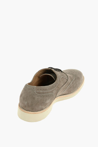 Leather Suede Oxford Shoes With Rubber Soles
