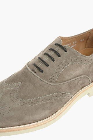 Leather Suede Oxford Shoes With Rubber Soles