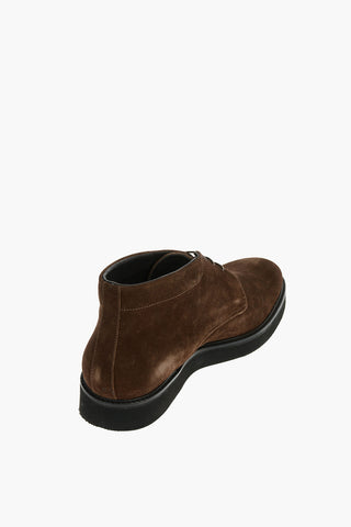 Suede Leather Desert Boots With Rubber Soles