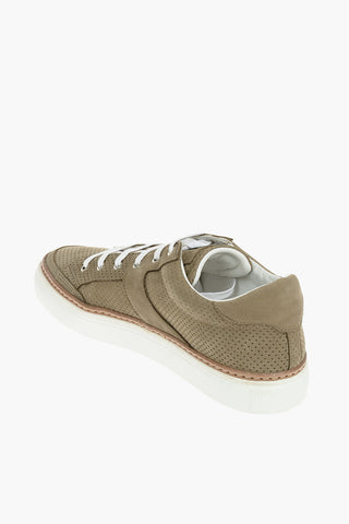 Suede Leather Sneakers With Rubber Soles