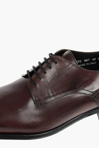 Scarpe Derby In Pelle Con Suola In Cuoio