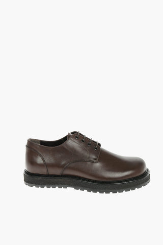 ID Leather Derby Shoes With Rubber Soles