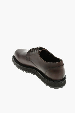 ID Leather Derby Shoes With Rubber Soles