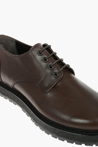 ID Leather Derby Shoes With Rubber Soles